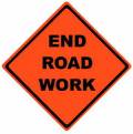 End Road Work Roll-up Sign / Vinyl Pockets